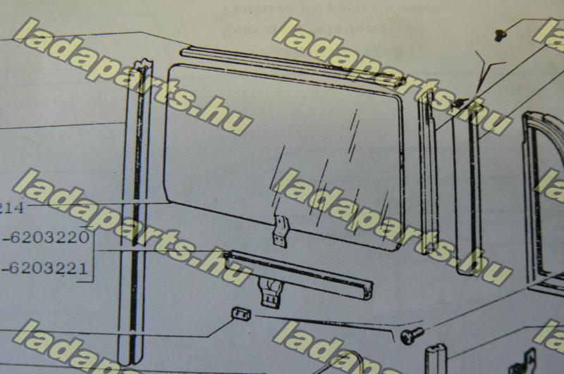 Lada  Ajtóüveg első jobb komplett