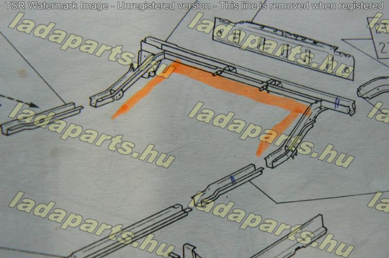 Taposólemez hátsó kereszttartó lengéscsillapítónál /szán/