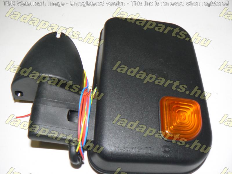 Niva visszapillantó tükör bal, sárga irányjelzős, kék üveges